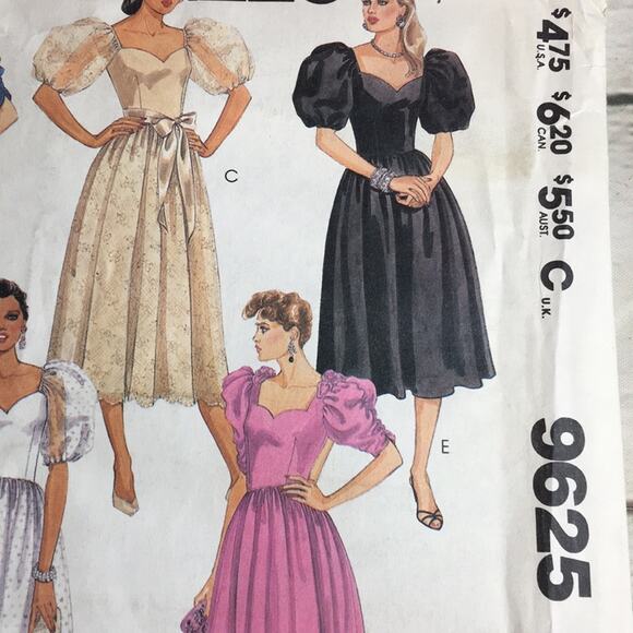 Vintage‎ 1985 McCall's Sewing Pattern 9625 Women's/Misses Formal Dress Size 6 - Picture 3 of 13